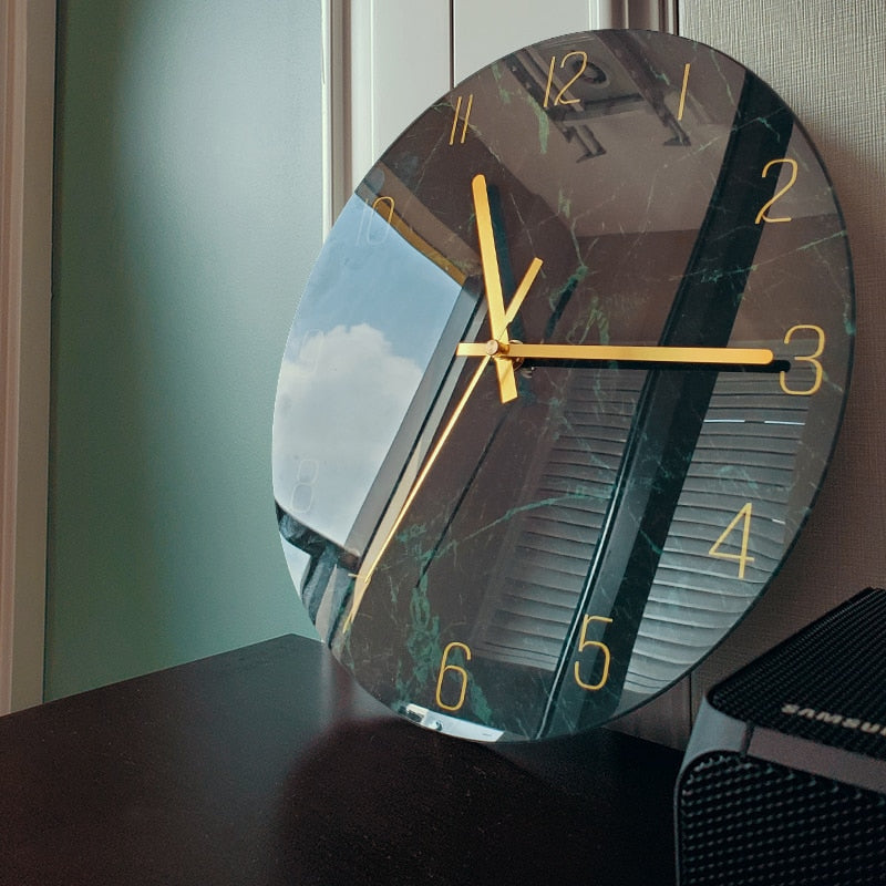 Contemporary Glass Panel Wall Clock – Choose Your Design & Diameter | Thomler