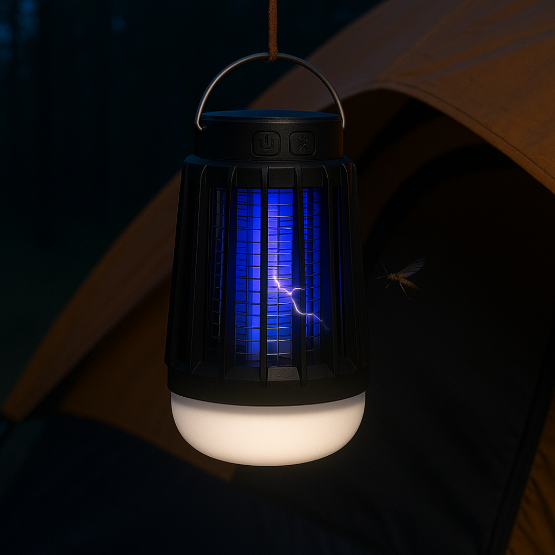 Solar Bug Zapper with UV Light & LED Camping Lantern for Outdoor Mosquito Control & Patio Lighting | Thomler