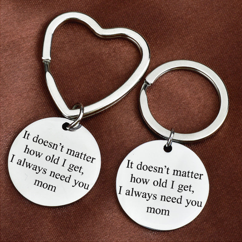 Heart Pendant Keychain Gift for Mom Daughter | Metal Charm Key Ring Remembrance Token | Thomler