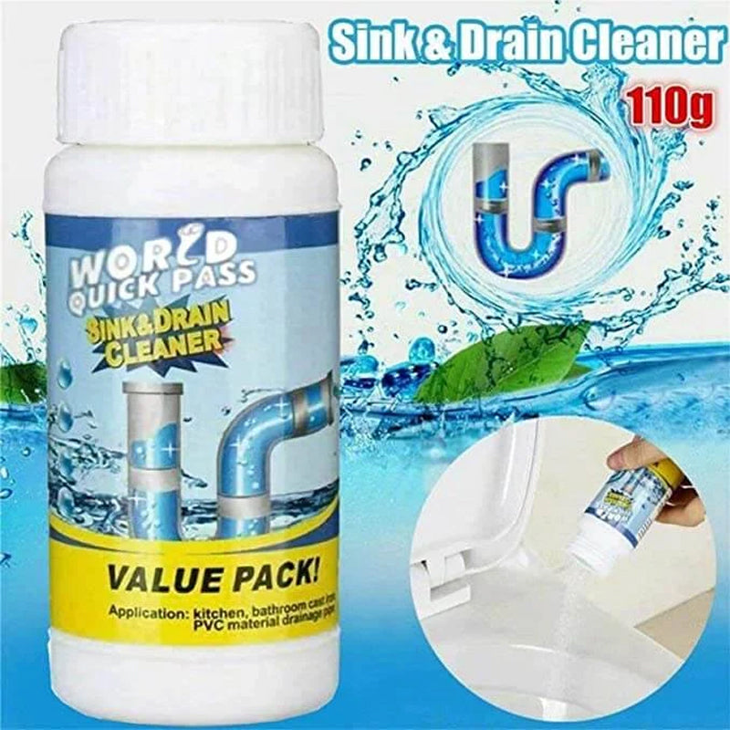 Enzymatic Foaming Powder Pipe Opener for Kitchen & Bathroom Drains, Clears Hair & Grease Clogs, Safe Non-Corrosive Formula for All Plumbing, | Thomler