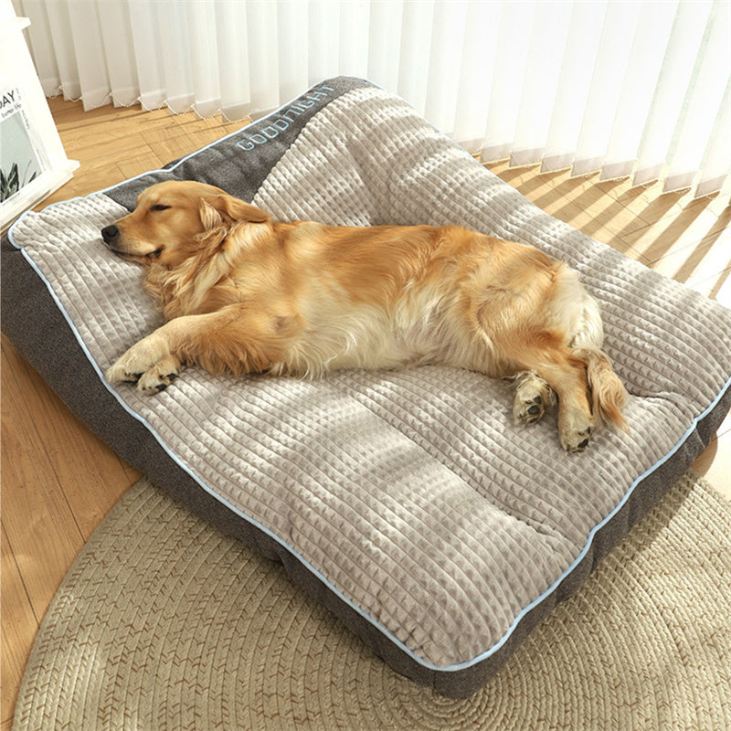 Dog Bed Crystal Velvet 80.0 cm x 64.0 cm Orthopedic Brown Indoor Sleeping Cushion Raised Rim Washable Pet Bed | Thomler