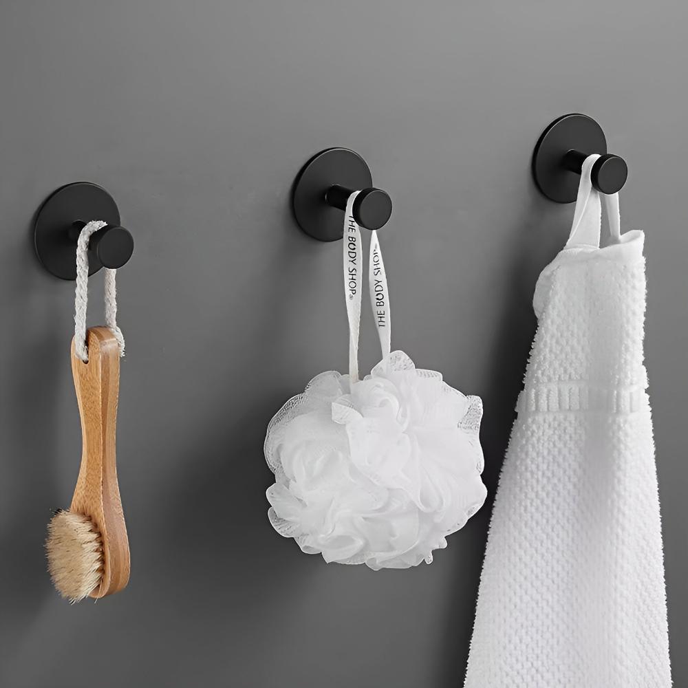 Wall Hook Stainless Steel 7.0 kg Silver Bathroom Kitchen Drill Free Towel Robe Adhesive Hanging Hook Set | Thomler