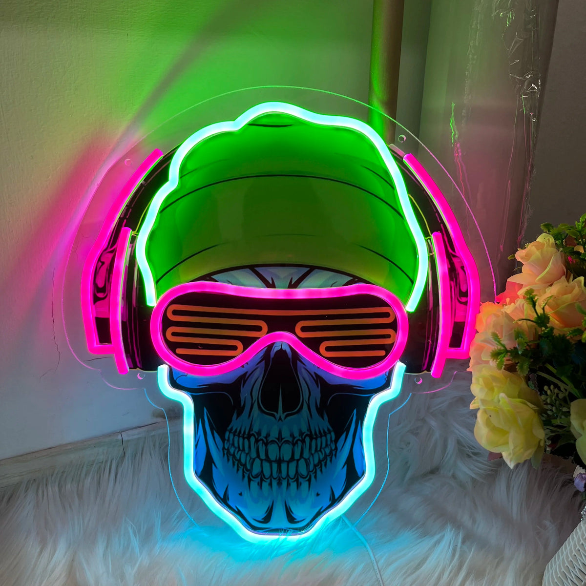 Skull-Shaped LED Neon Light – Edgy Illuminated Decor for Bedroom, Game Room & Bar | Thomler
