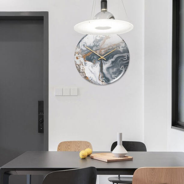Silent Wall Clock Round Metal Frame Minimalist Quiet Sweep Non-Ticking for Living Room Bedroom Office Home Decor Modern Decorative Timepiece | Thomler