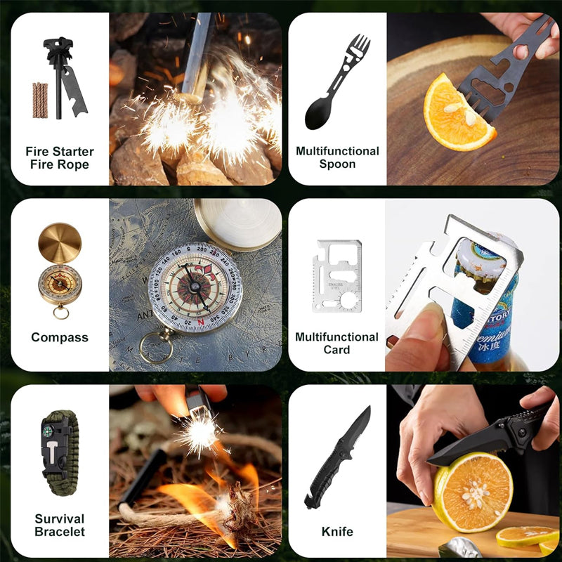 Holiday Countdown Outdoor Gear Calendar with 24 Daily Tools for Camping Hiking & Wilderness Adventures – December Gift Box Set for Men Women | Thomler