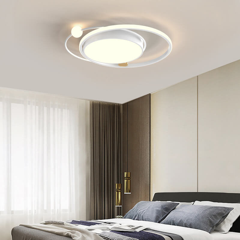 LED Ceiling Light Flush Mount Round Modern Circle Fixture Black White Gold 3000K 5000K for Bedroom Living Room Kitchen | Thomler