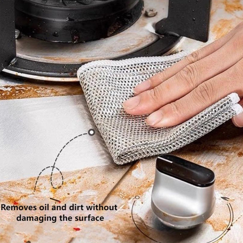 Nylon Mesh Dishcloth Set Safe for Nonstick Cookware Kitchen Cleaning Cloth Reusable Scouring Pad for Pots Pans Dishes Countertops | Thomler