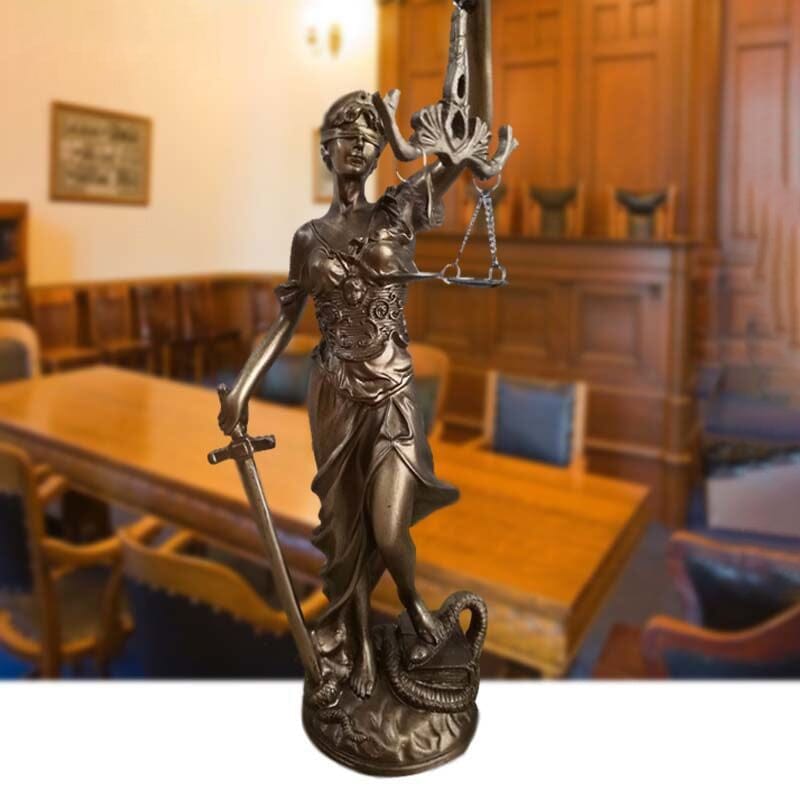Decorative Sculpture Resin 30.0 cm Bronze Effect Office Desk Lady Justice Statue Legal Decor Home Library Ornament | Thomler