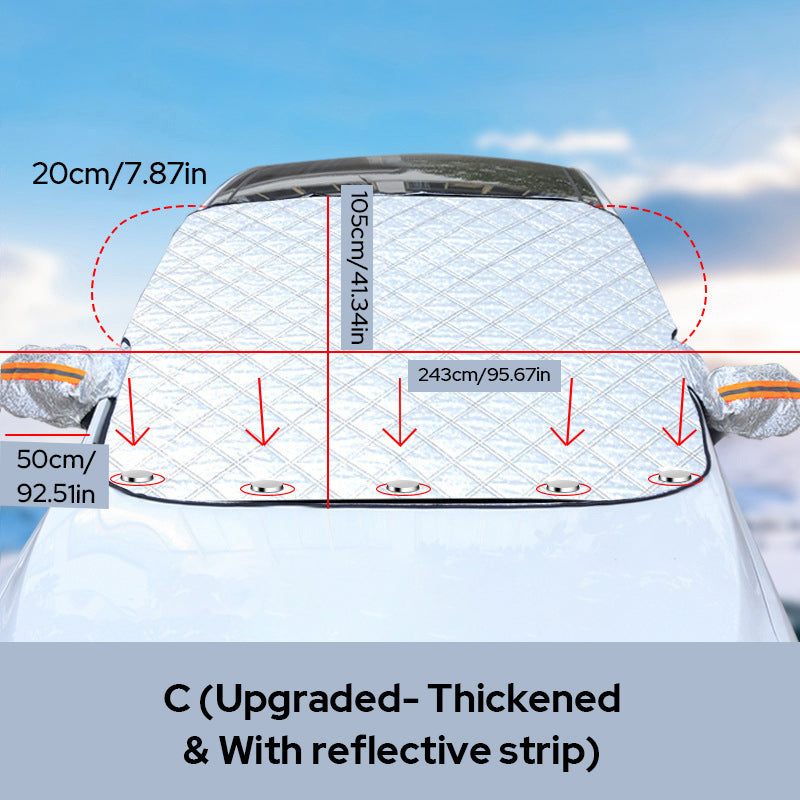 Windshield Snow Cover with Magnetic Hold & Mirror Protection for Cars, SUVs & Trucks – All-Season Frost Shield & Sun Blocker | Thomler