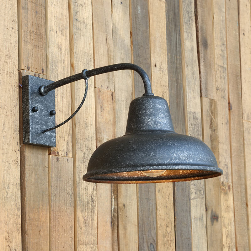 Industrial Iron Outdoor Wall Light – Weather-Resistant Single-Bulb Fixture for Patio, Porch & Garden – E26 Hardwired Sconce | Thomler