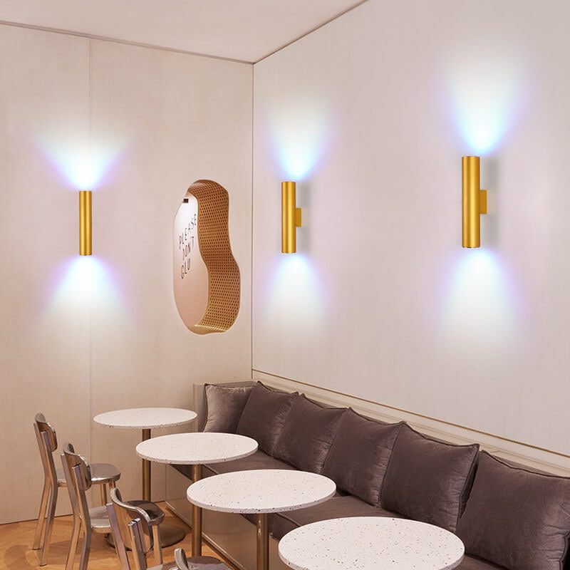 Up-Down LED Wall Light Fixture in Gold, Black or White Aluminum for Hallway, Bedroom & Living Room | Thomler