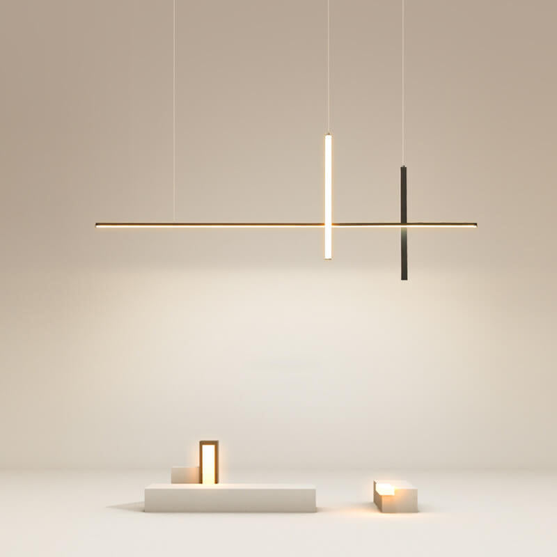 Sleek Rectangular LED Pendant Light with Integrated Lighting for Dining Room & Kitchen | Thomler