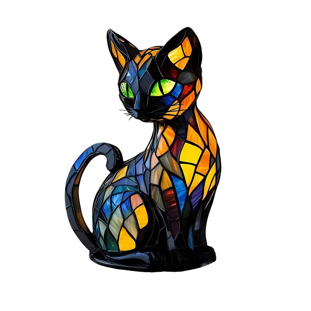 Artisan Feline Silhouette Night Light – Soft LED Glow Table Accent for Bedroom, Nursery & Living Room Decor | Thomler