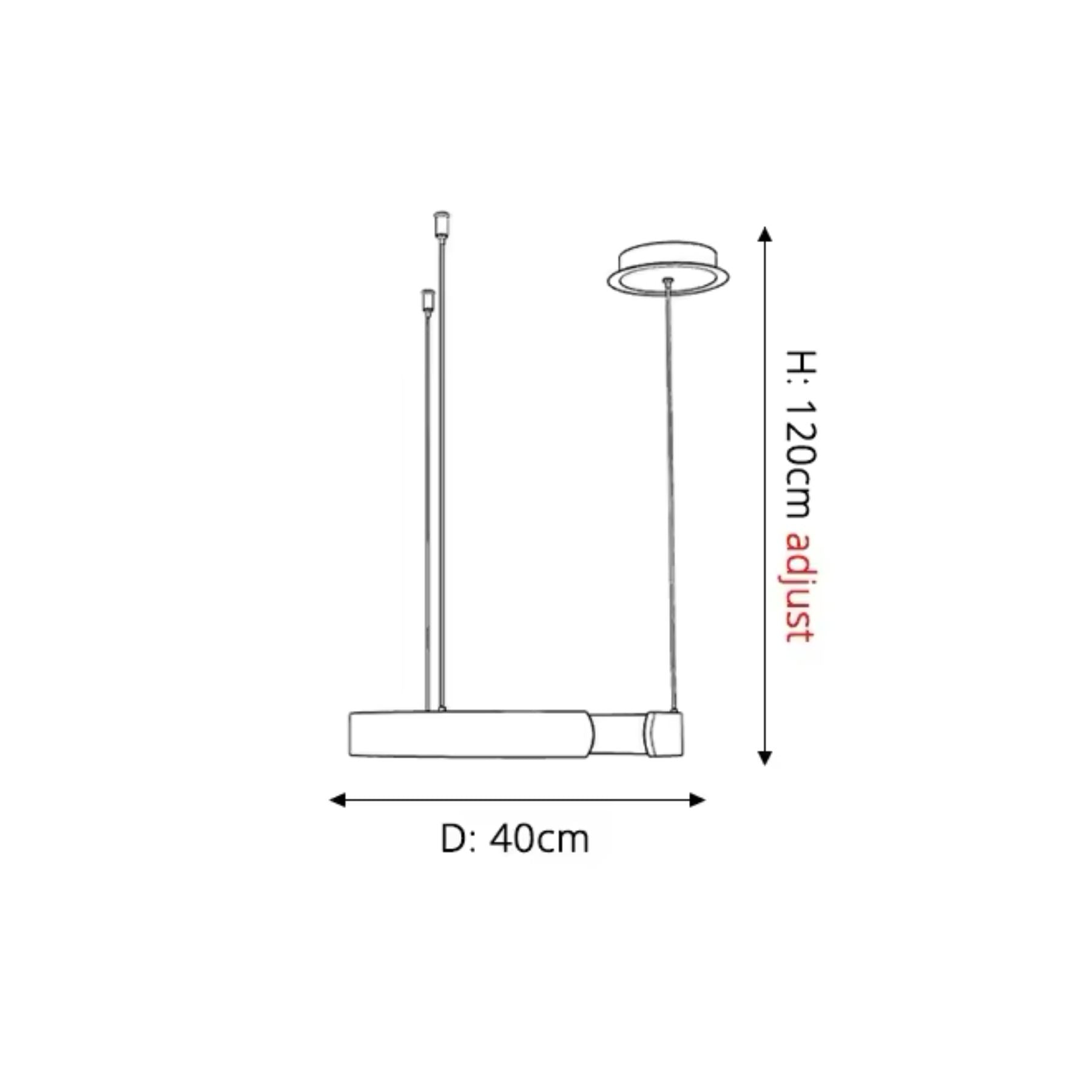 Pendant Light Aluminium Integrated LED 50.0 cm Adjustable Dining Room Living Room Hallway Ceiling Lamp Modern Minimalist Ring Design | Thomler