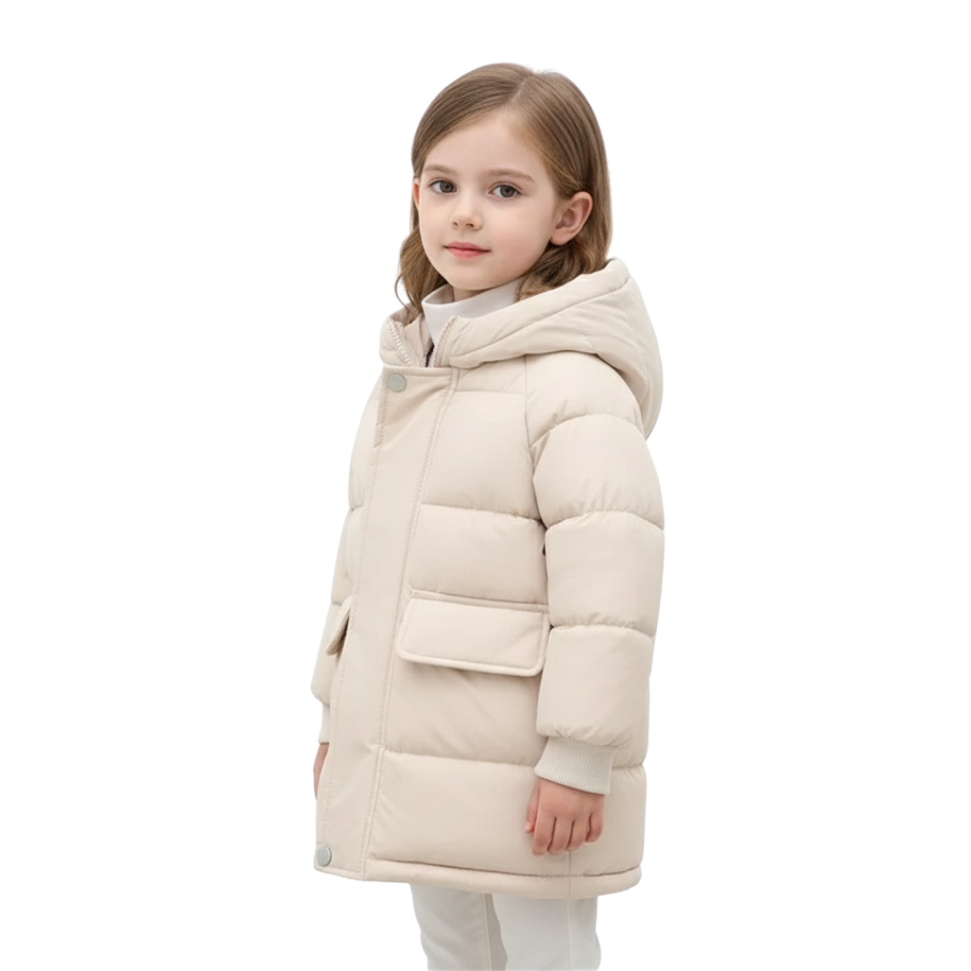 Insulated Longline Hooded Puffer Jacket for Kids – Full-Zip Heavyweight Winter Coat Ages 3-12 | Thomler