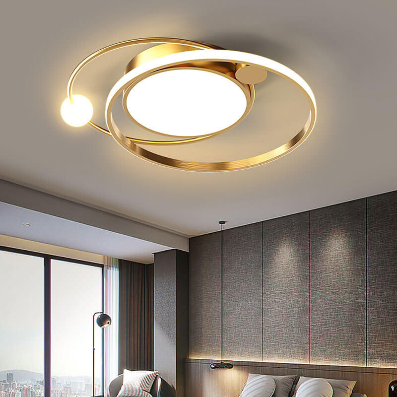 LED Ceiling Light Flush Mount Round Modern Circle Fixture Black White Gold 3000K 5000K for Bedroom Living Room Kitchen | Thomler
