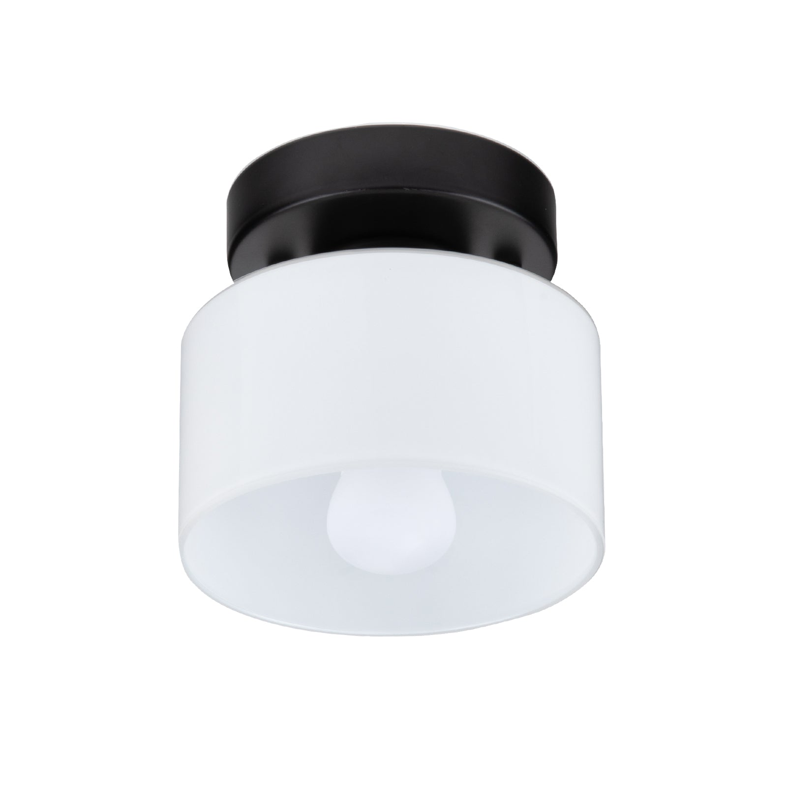 Ceiling Lamp Glass E27 Amber Black Kitchen Hallway Living Room Retro Flush Mount Light | Thomler
