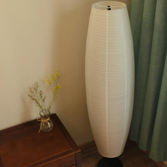 Floor Lamp Paper Shade 53.9 in Two Light White Black Bedroom Living Room Modern Standing Lighting | Thomler