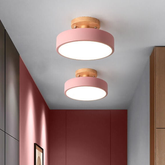 Semi-Flush LED Ceiling Light with Adjustable Color Temperature – Wood & Acrylic Design for Bedroom, Living Room & Hallway | Thomler