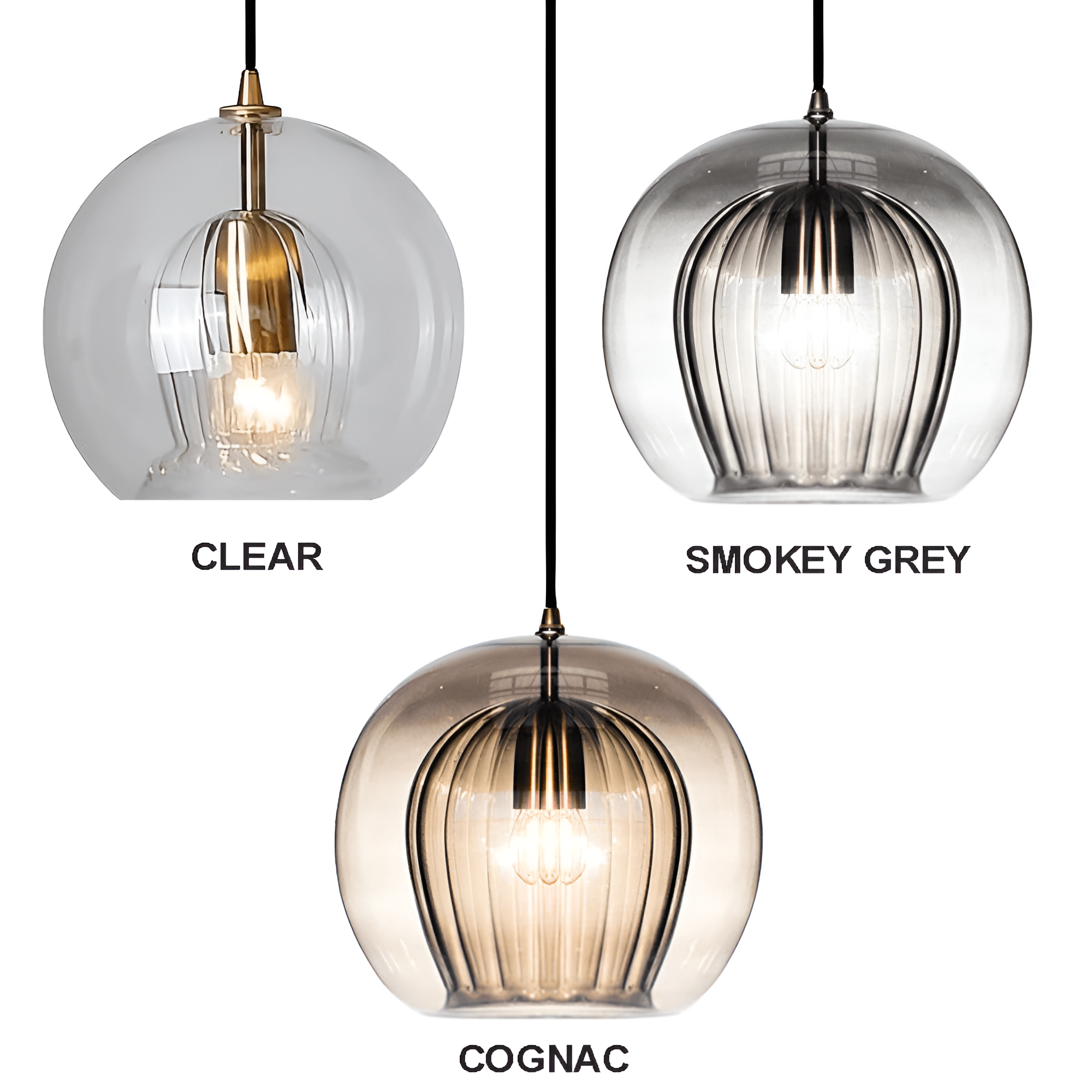 Pendant Light Glass Globe 9.8 in E27 Adjustable Dining Room Kitchen Island Hanging Ceiling Lamp Vintage Modern | Thomler