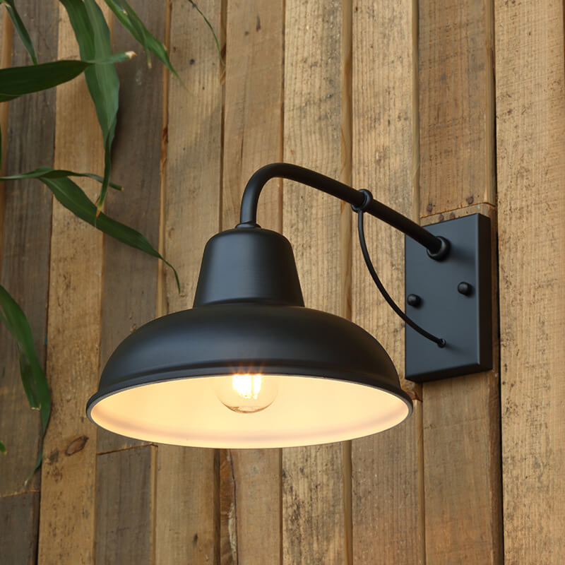 Industrial Iron Outdoor Wall Light – Weather-Resistant Single-Bulb Fixture for Patio, Porch & Garden – E26 Hardwired Sconce | Thomler