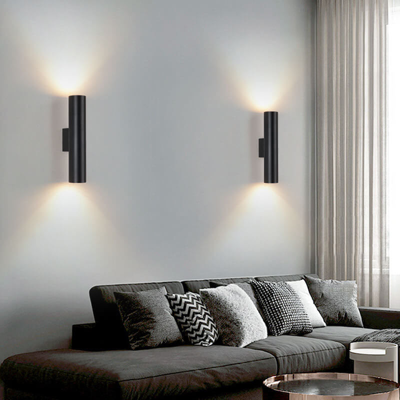Up-Down LED Wall Light Fixture in Gold, Black or White Aluminum for Hallway, Bedroom & Living Room | Thomler