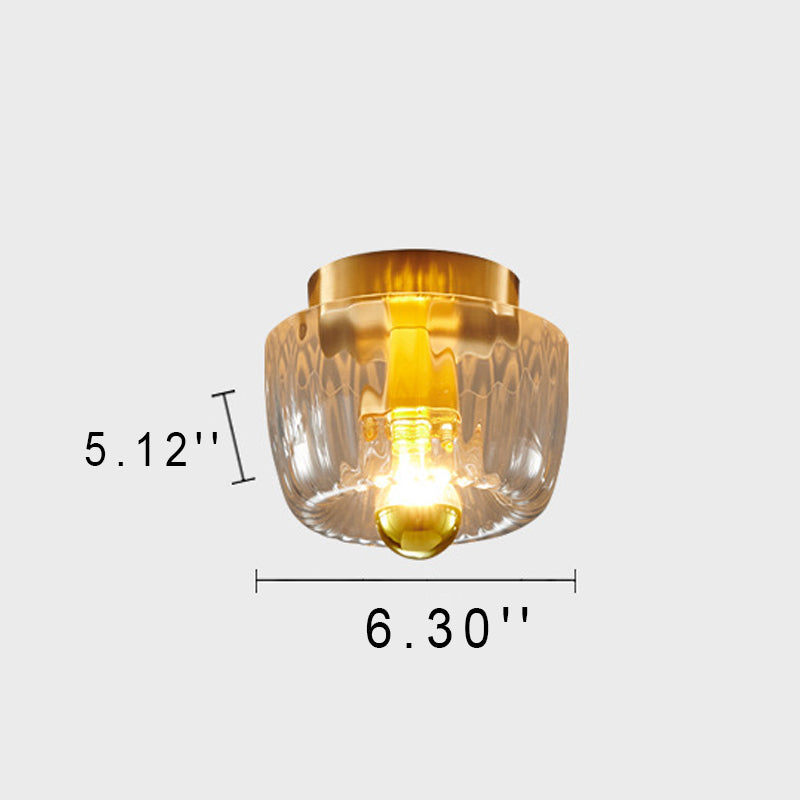 Flush Mount Light Copper 6.3 in Elegant Gold Bedroom Living Room Wall Lamp Luxury LED Incandescent Fixture | Thomler
