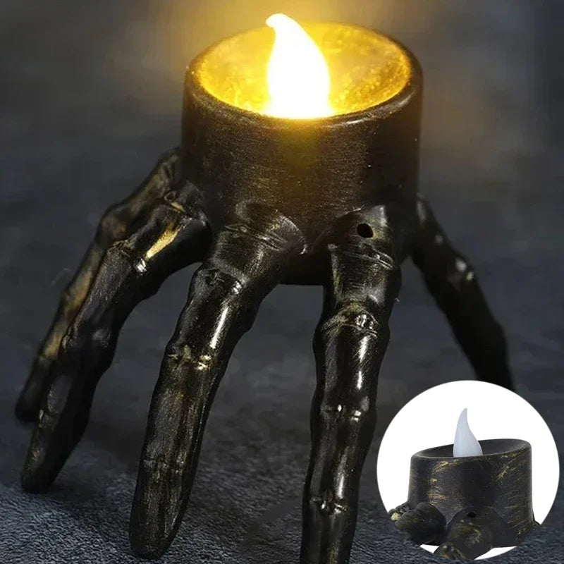 Battery-Operated Skeletal Flickering Nightlights for Spooky Indoor Décor & October Festivities | Thomler