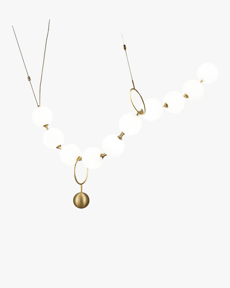 Chandelier Milk Glass String 39 in Modern Dining Room Kitchen Living Room Lighting Fixture | Thomler