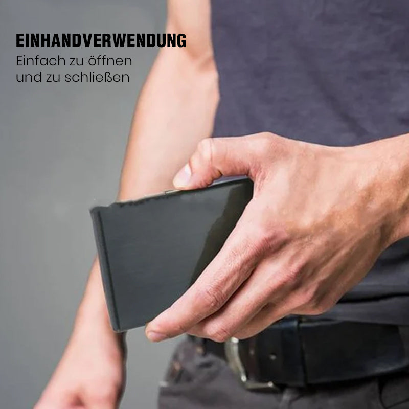 Slim Metal Card Holder with RFID Blocking Technology for Credit Cards & Cash | Thomler