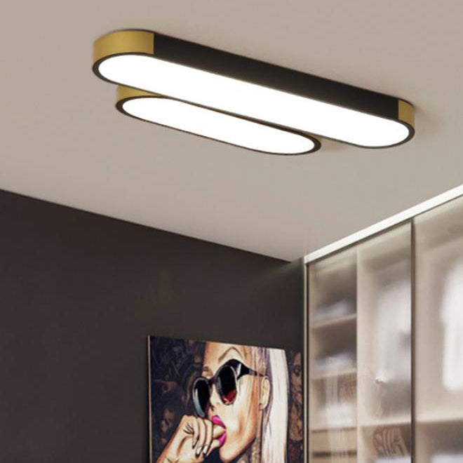 Flush Mount LED Ceiling Light Iron Acrylic 25.6 in Modern Living Room Bedroom Hallway Lighting 3 Color Temperature Adjustable | Thomler