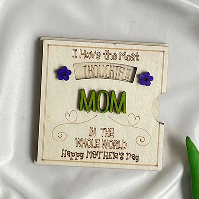 Interactive Spinning Sentiment Card with Rotating 3D Message Display for Mom | Thomler