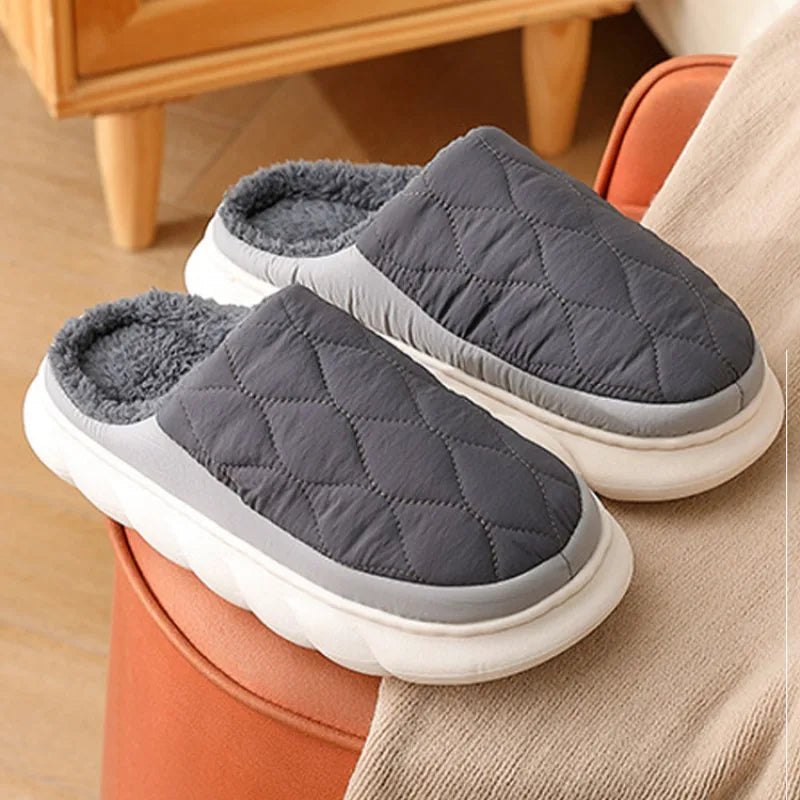 Men's Cushioned Indoor-Outdoor House Shoes with Water-Resistant Sole & Plush Lining | Thomler