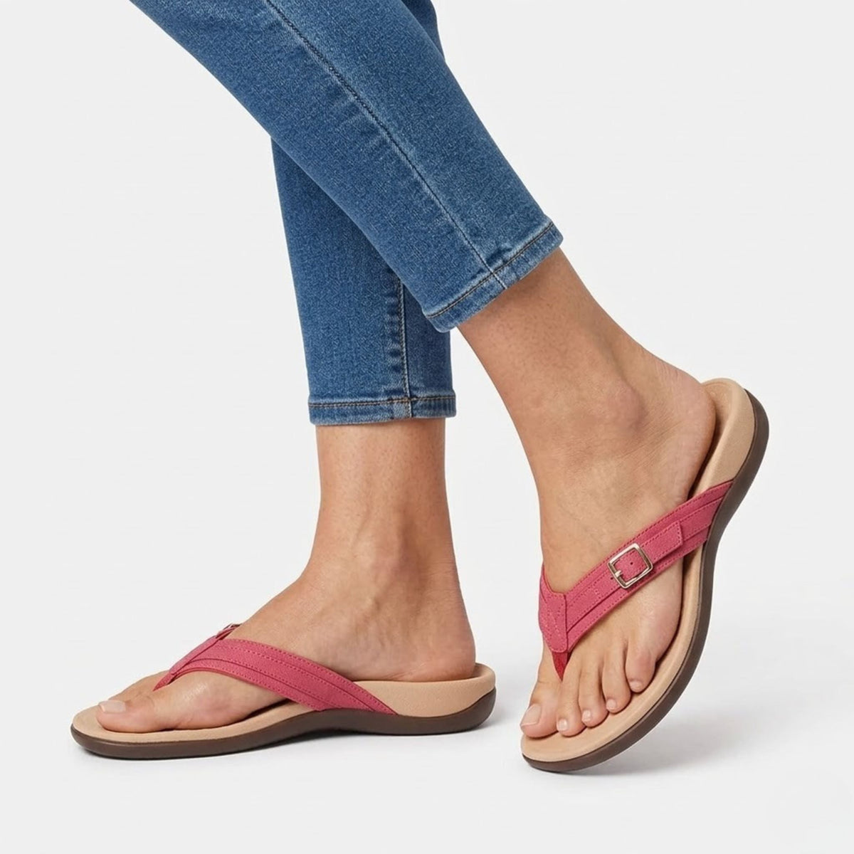 Orthopedic Arch Support Sandals for Women – Cushioned Footbed Slip-On Comfort Slides for Plantar Fasciitis & Flat Feet Relief | Thomler