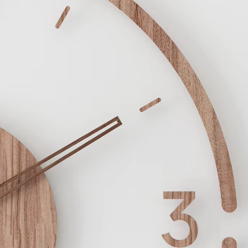 Natural Wood Analog Wall Clock – Whisper-Quiet Timepiece for Bedroom, Office & Home Decor – 12" or 14" Round Face | Thomler