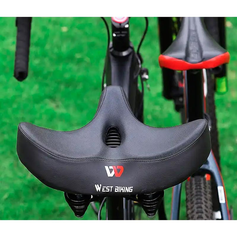 Wide Cushioned Bike Seat with Gel Padding & Breathable Cover for Comfort Cycling Road Mountain City Bikes Men Women Universal Fit | Thomler