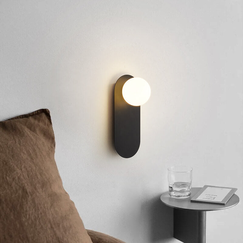 Wall Lamp Metal Glass 11.8 in Modern White Black Bedroom Hallway Indoor Lighting Fixture G9 Hardwired Sconce | Thomler