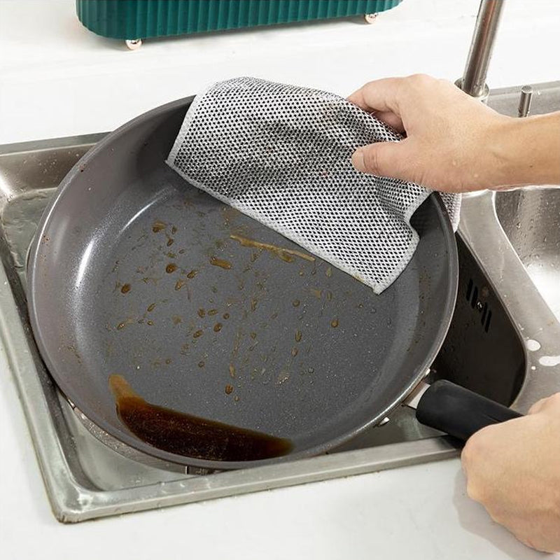 Nylon Mesh Dishcloth Set Safe for Nonstick Cookware Kitchen Cleaning Cloth Reusable Scouring Pad for Pots Pans Dishes Countertops | Thomler