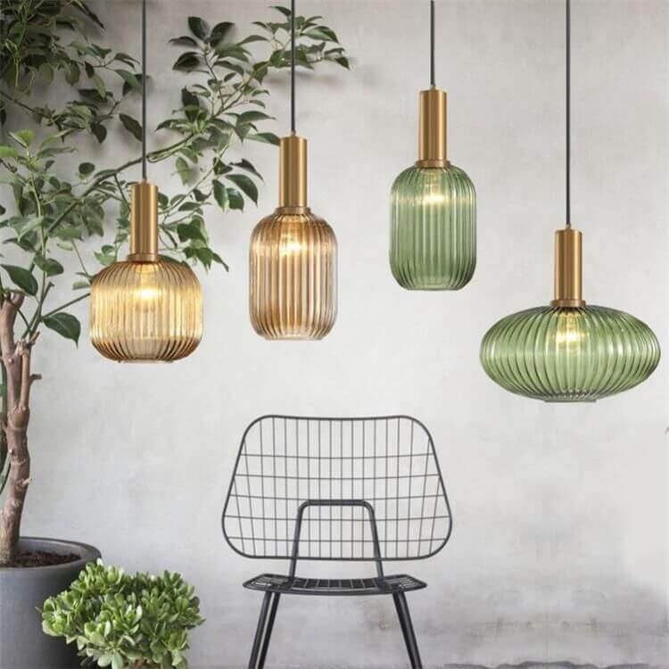 Pendant Light Glass Shade 12.6 in Adjustable Cord Dining Room Kitchen Island Modern Hanging Ceiling Fixture | Thomler