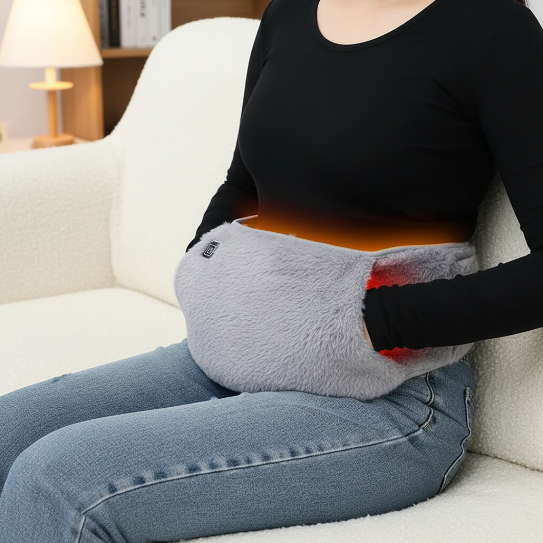 Heated Belly & Back Wrap with 3 Temperature Settings and USB-C Charging for Cramps, Muscle Pain & Cold Days | Thomler