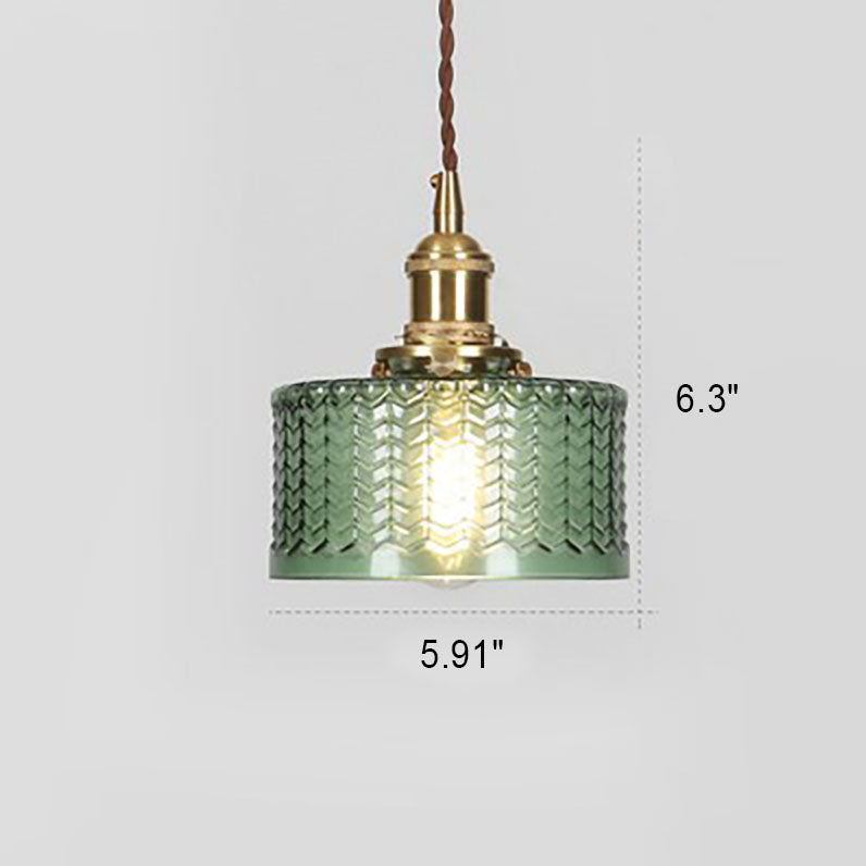 Pendant Light Glass Copper 6 in Clear Modern Hallway Living Room Bedroom LED Incandescent Fluorescent Hardwired Fixture | Thomler