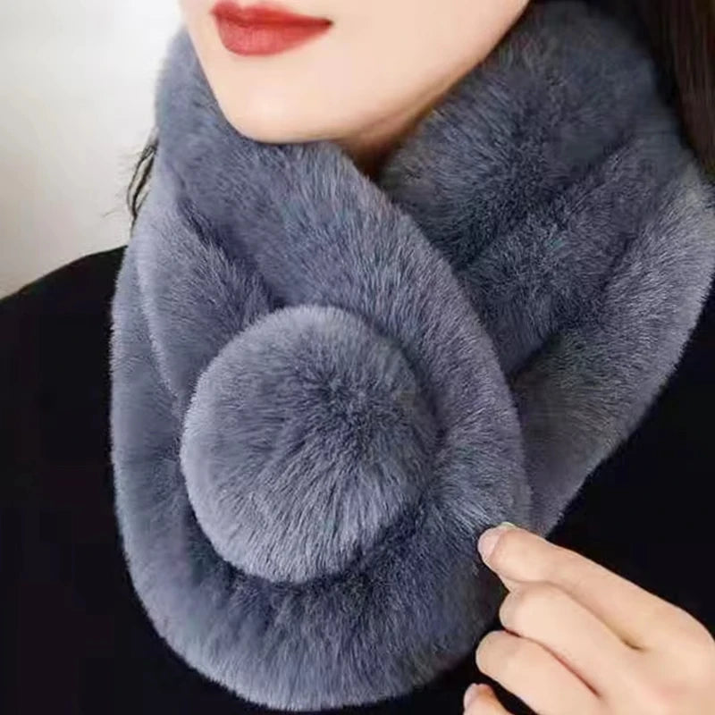 Soft Faux Fur Neck Warmer – Cozy Loop-Through Cold Weather Accessory for Women – Gentle Pull-Through Style for Everyday Comfort & Elegant | Thomler