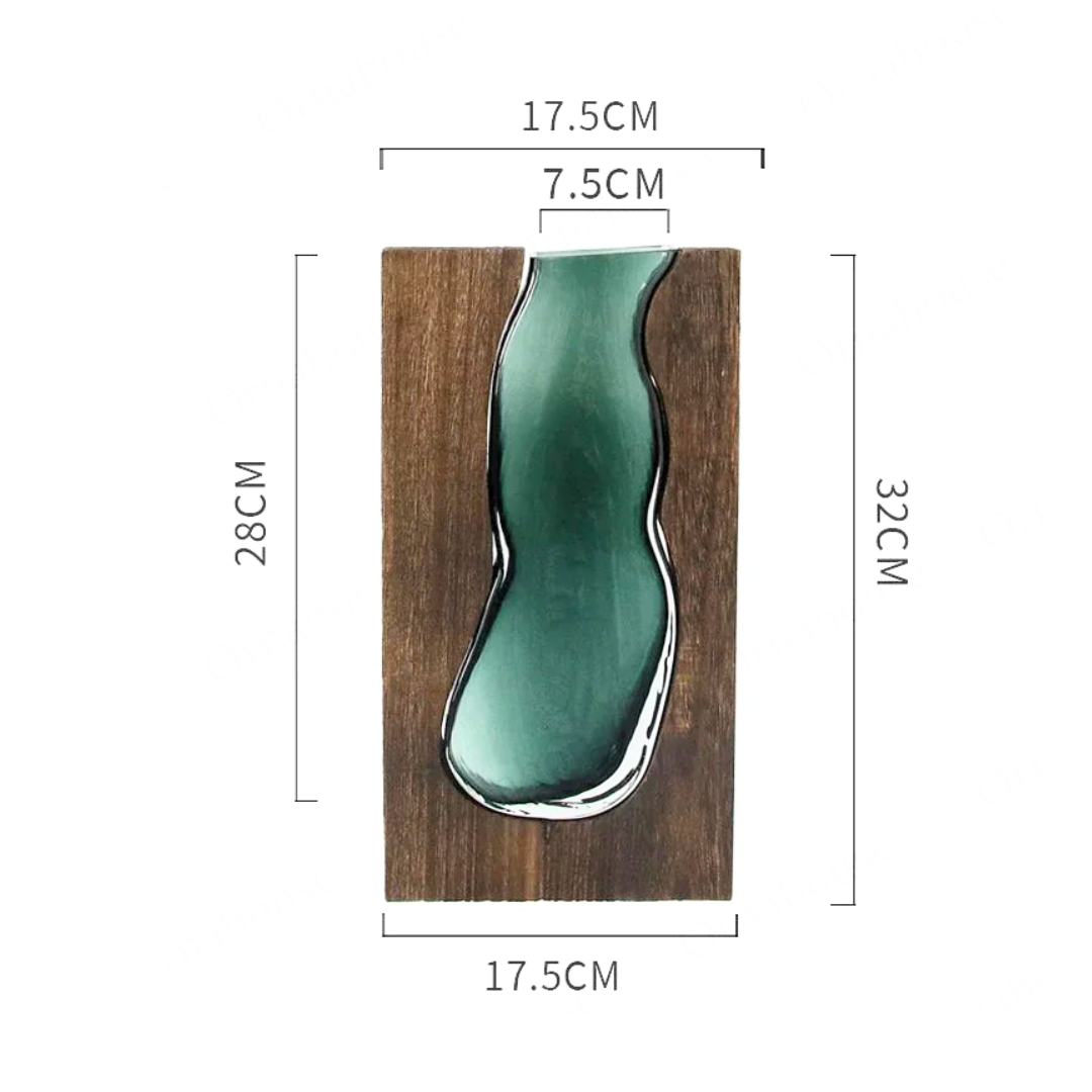 Table Vase Glass Live Edge 12 in Rustic Home Decor Centerpiece Decorative Accent | Thomler