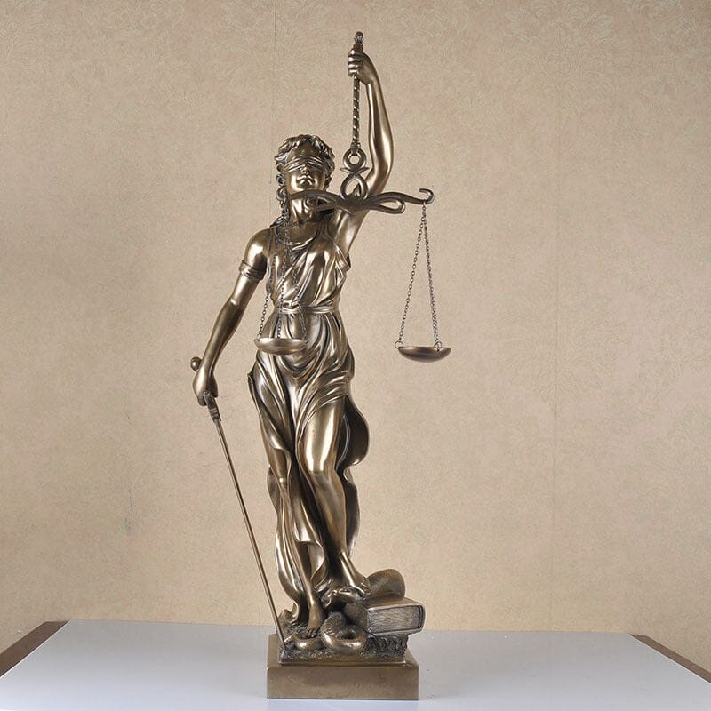 Decorative Sculpture Resin 30.0 cm Bronze Effect Office Desk Lady Justice Statue Legal Decor Home Library Ornament | Thomler