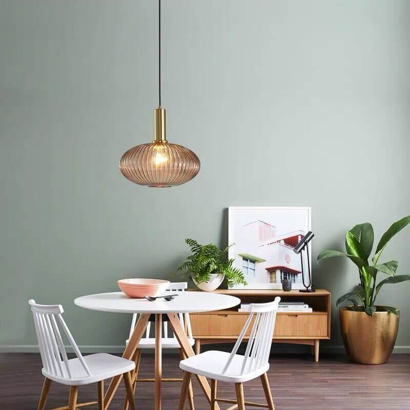Pendant Light Glass Shade 12.6 in Adjustable Cord Dining Room Kitchen Island Modern Hanging Ceiling Fixture | Thomler