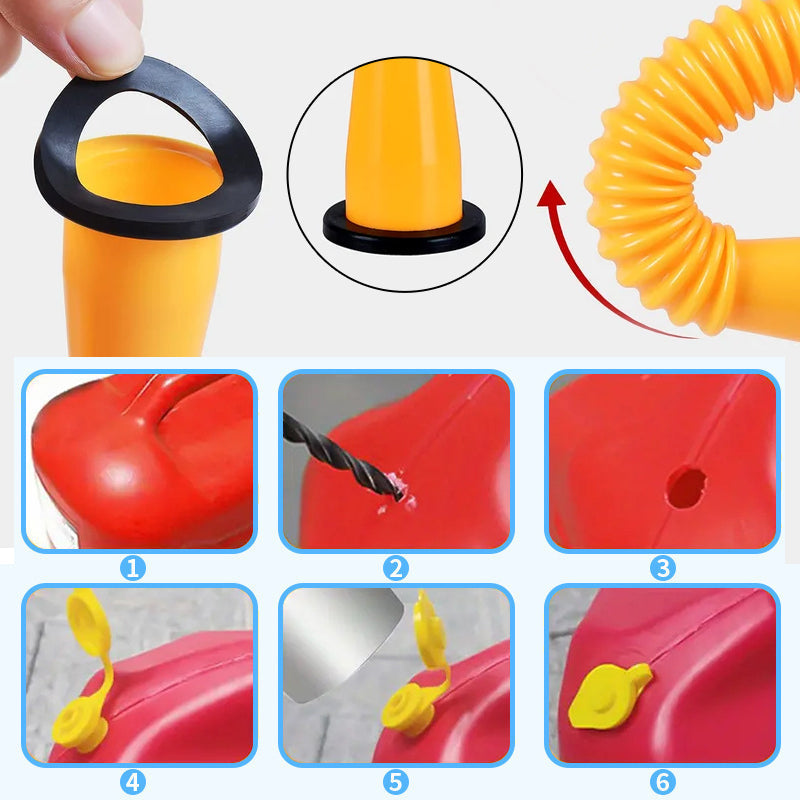 Fuel Container Replacement Spout Kit with Bendable Hose for Gas Cans – Universal Fit Pouring Nozzle Set | Thomler
