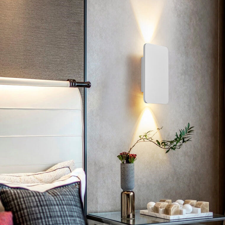 2-Light Aluminum Wall Sconce Modern Flat Rectangular LED Fixture for Bedroom, Hallway & Living Room | Hardwired Mount Lighting | Thomler