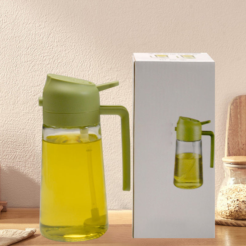 Glass Oil Mister and Pouring Bottle for Cooking – Dual-Function Sprayer with Wide Mouth, 16 oz Capacity – Leak-Proof Kitchen Dispenser for | Thomler