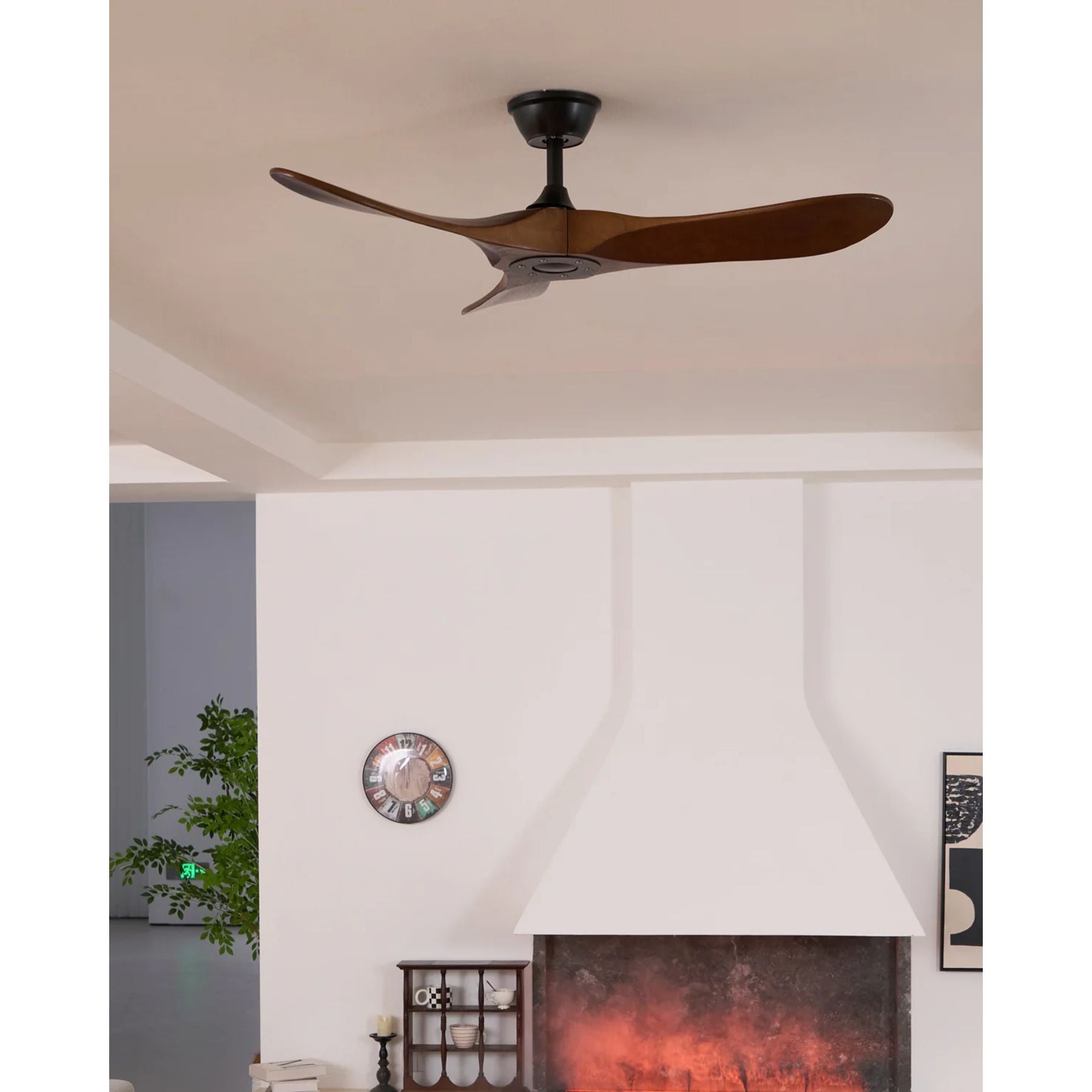 Ceiling Fan Wood 6 Speed Walnut Quiet Living Room Bedroom Remote Controlled Air Circulation Ceiling Mounted | Thomler