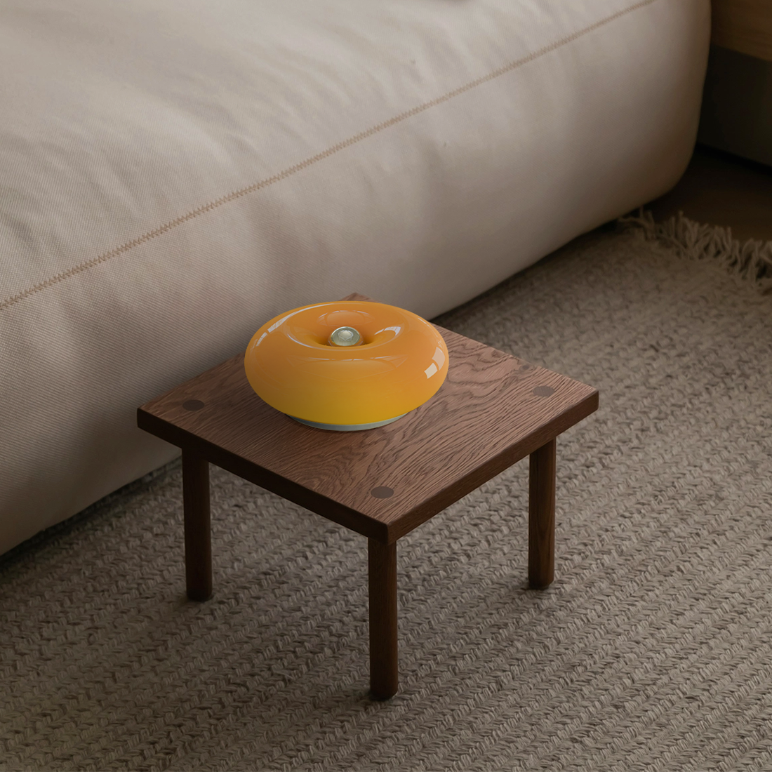 Wall Lamp Glass 9.8 in Donut Shape Orange Modern Interiors Touch Activated LED Ambient Lighting | Thomler
